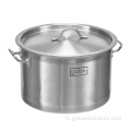 SS201 Pot de stock en acier inoxydable avec fond induction